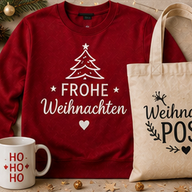Weihnachtliche Textilien personalisiert